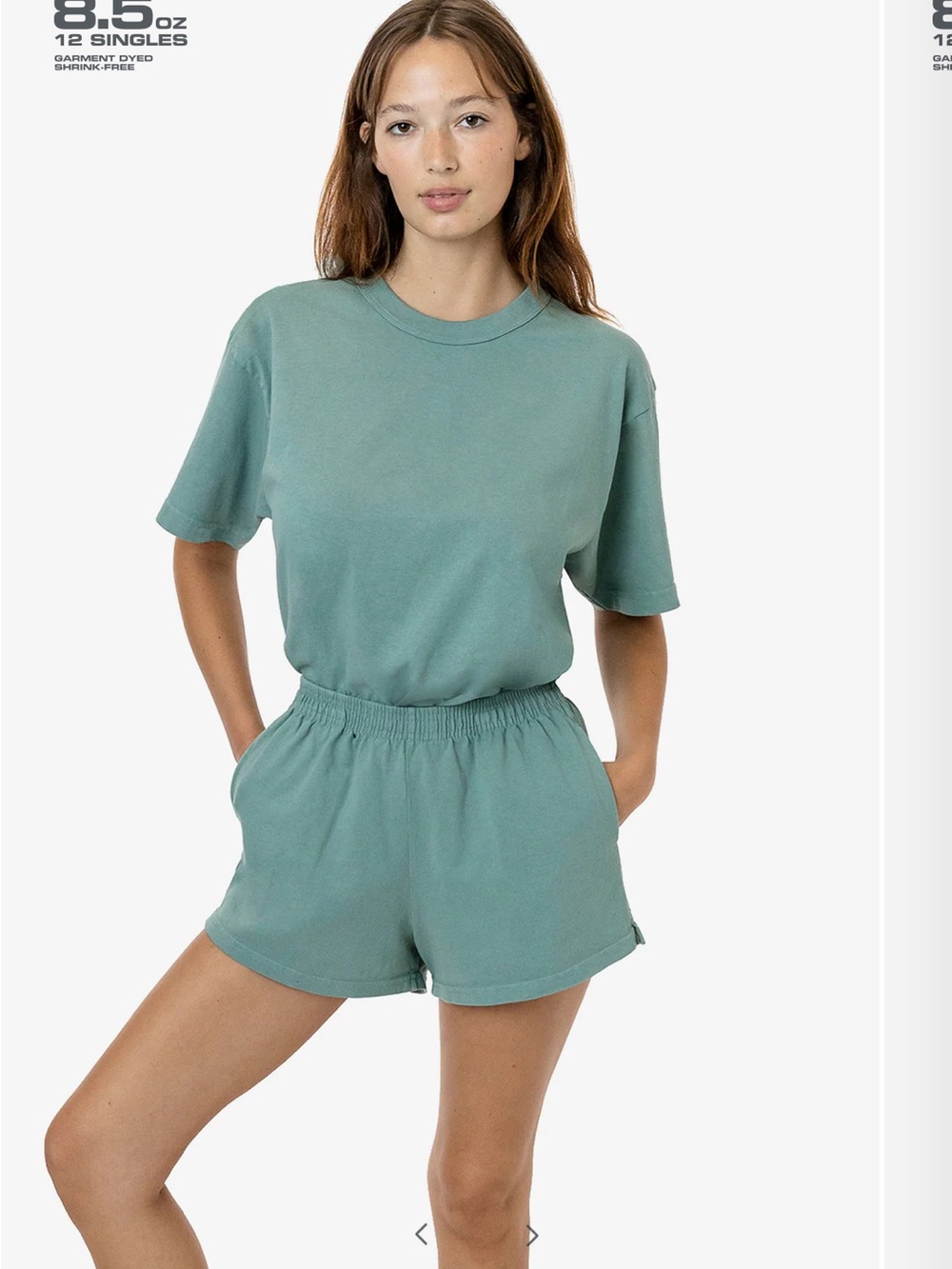 LA apparel green cotton shorts